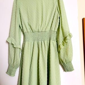 Dress in light olive colour! Very good condition!